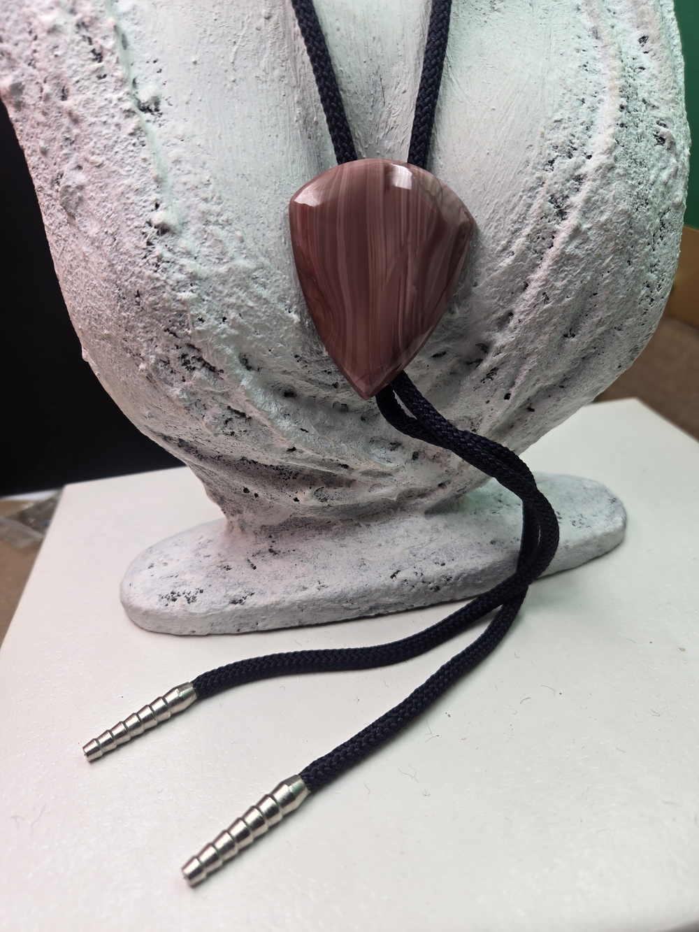 Brown Marbled Stone Bolo Tie